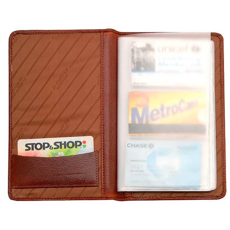 Визитница Dr.Koffer 20,5*12см на 72 визитки, коньяк