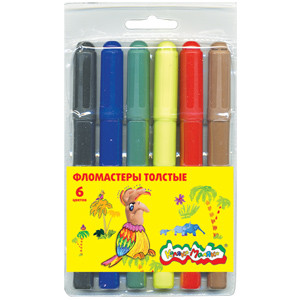 Набор фломастеров  6 цв. толстые Каляка-Маляка