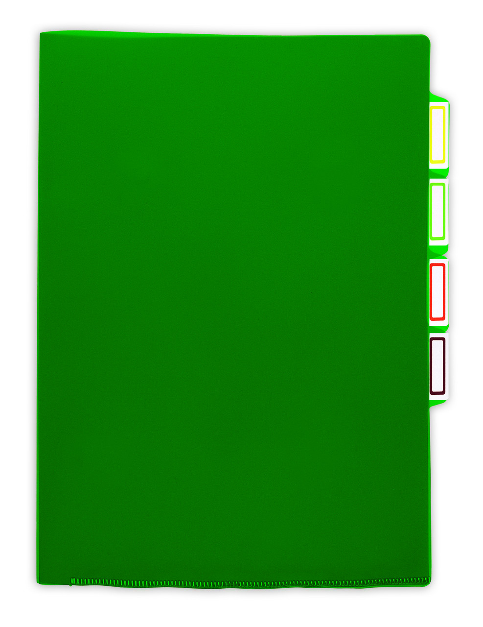 Папка-уголок A4 пластик 0,15 мм жест. 3отд цв. зеленый Бюрократ