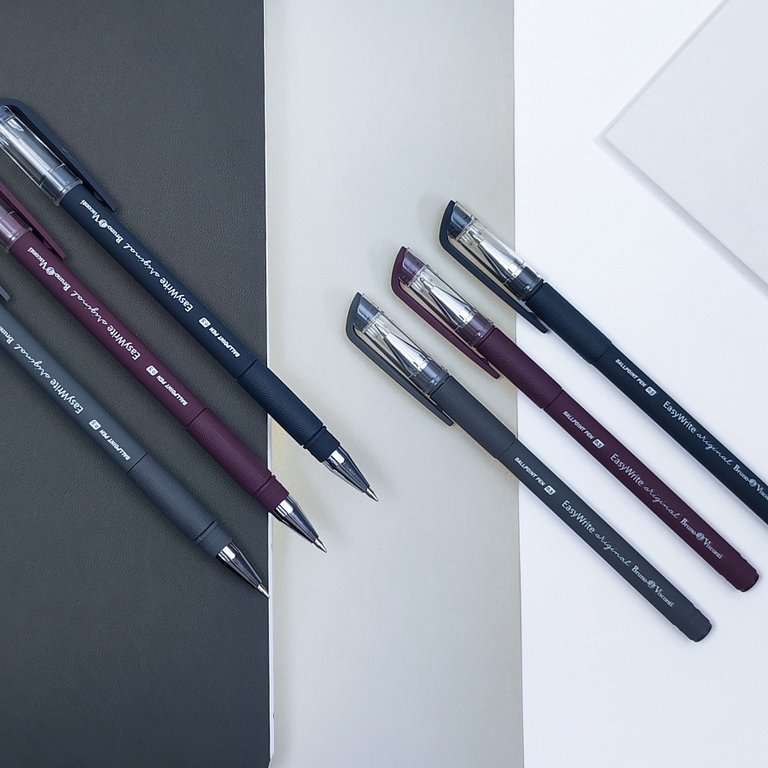 Ручка шариковая BV Easy Write "Original" резин.упор 0,5мм синяя (стерж.138м, линия 0,4мм)