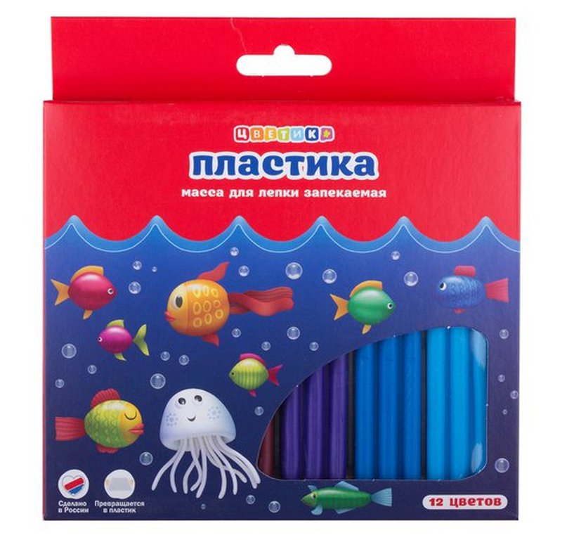 Пластика для запекания 12 цв. 240 гр Цветик