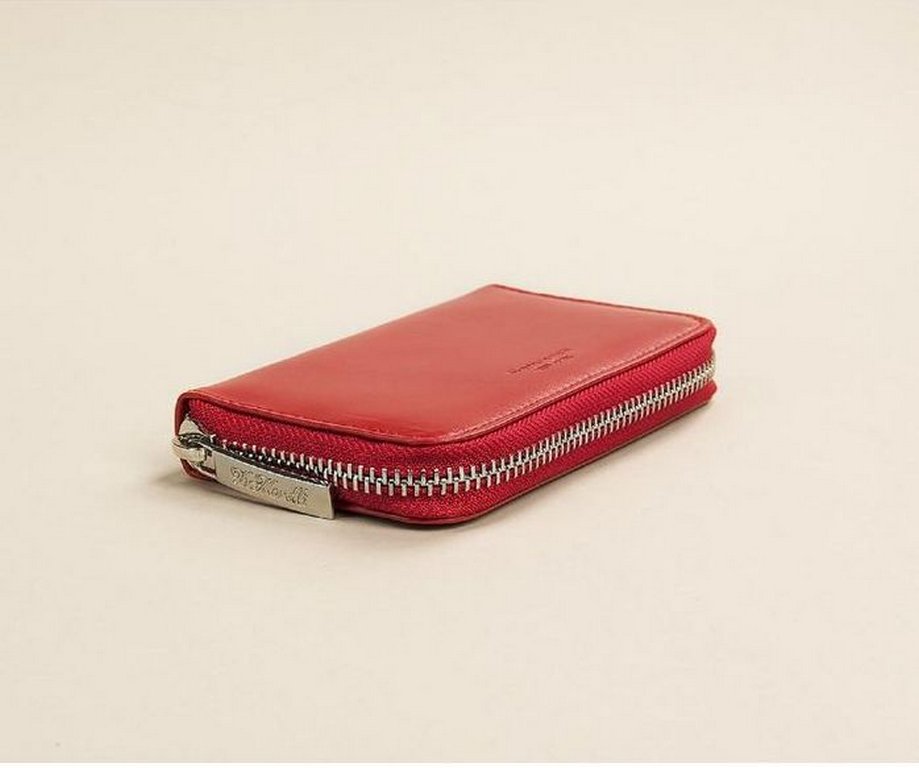 Футляр для ключей  D.Morelli "Red" из нат.кожи, на молнии