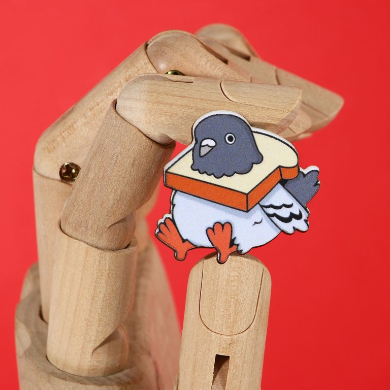 Значок дерево "Утка с ножом" серия мемы , 2,6х3,1 см