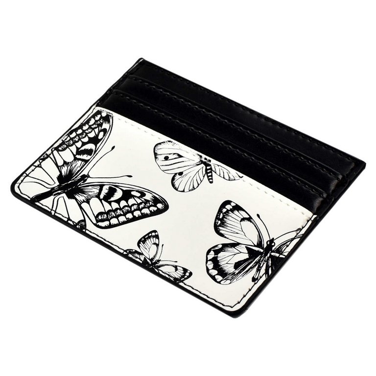 Карман для кредитных, дисконтных карт, пропусков, черно/белый 6 отделений кожзам