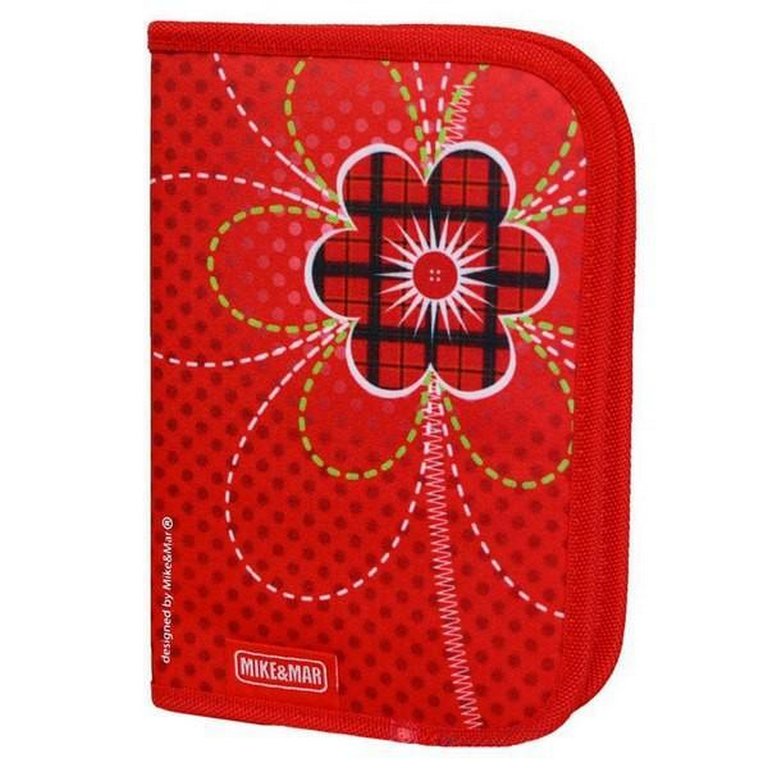 Пенал 1 отд. 1 откид. планка для девочки Mike & Mar "Цветок" (ткань)