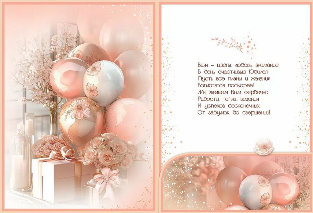 Открытка Гигант (юбилейная) текст "В День Юбилея с наилучшими пожеланиями!"