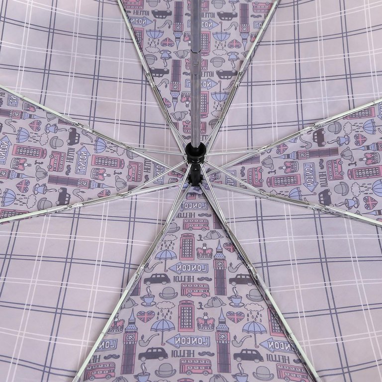 Зонт женский суперавтомат Fabretti, облегченный, 3 сложения, сатин, коричневый