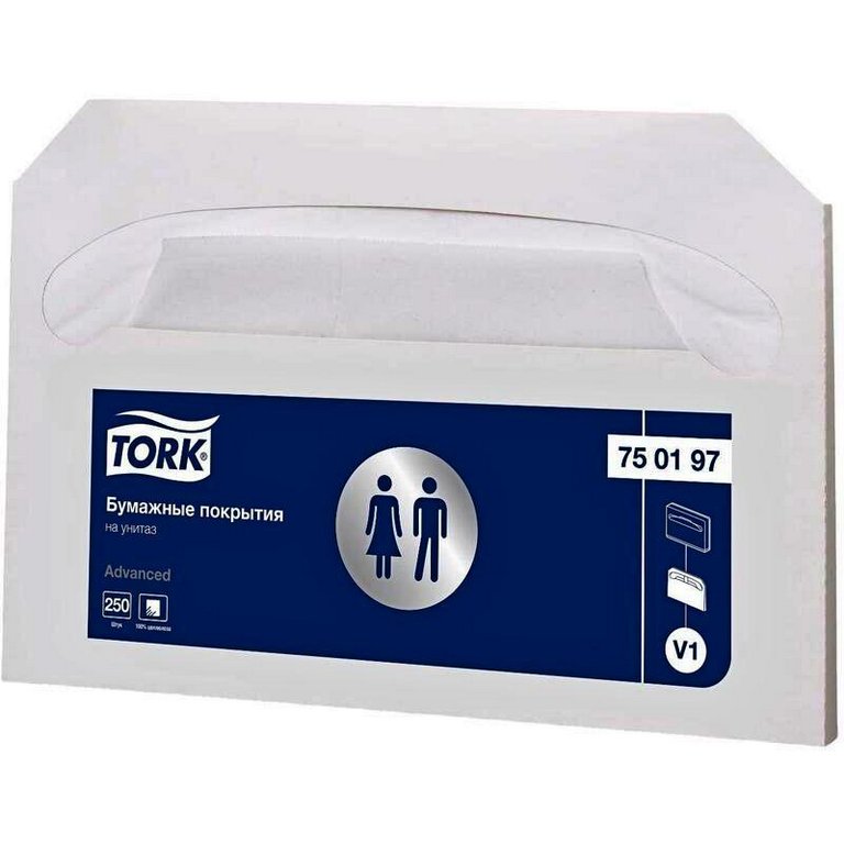 Покрытия бумажные на сидение унитаза Tork 37*41 см, 250 шт/уп