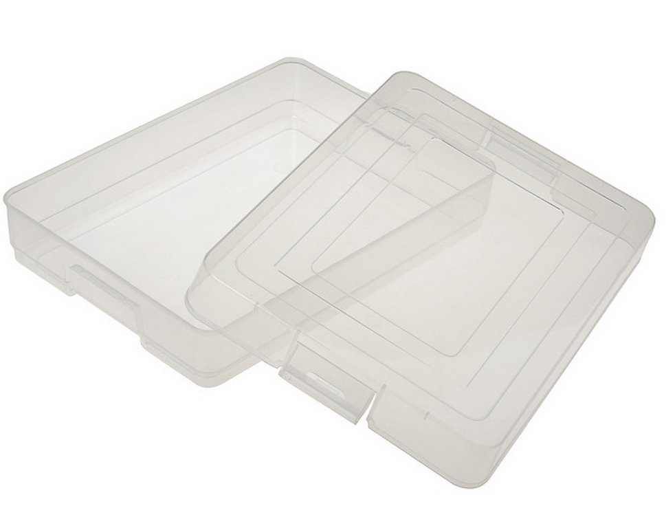 Контейнер для документов А4, с защелками, прозрачный 260х350х65мм Стамм