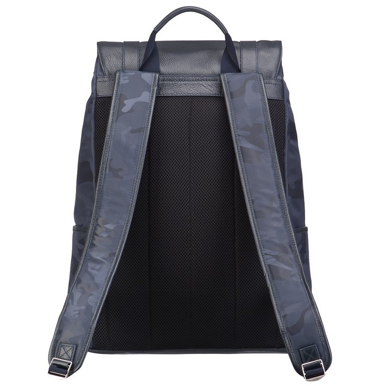 Рюкзак молодежный мужской  Dr.Koffer натуральная кожа/нейлон 33*45*14см, серый