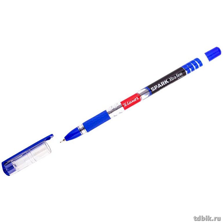 Ручка шариковая масляная Luxor Spark резин. упор 0,7мм синяя (линия 0,5мм) игольч.