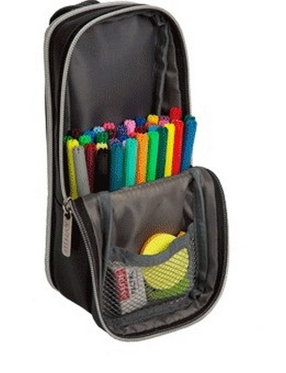 Пенал  универсальный настольный deVENTE "Private" 21x9x8 см, 2 отделения, искус. кожа, черный