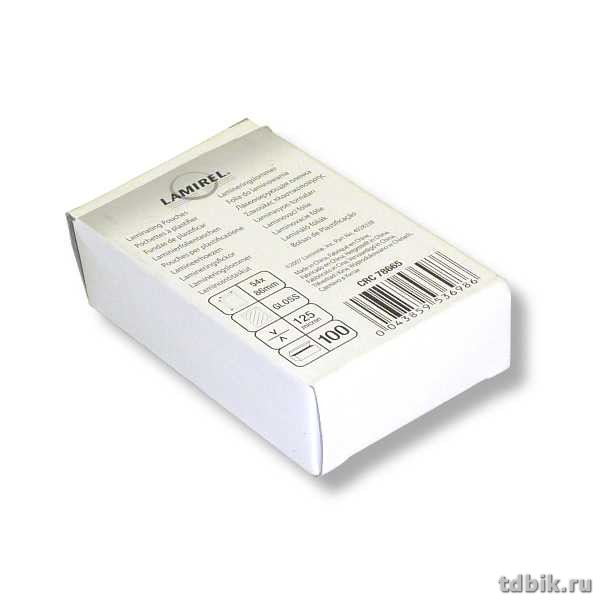 Пленка для ламинирования А8 54*86 мм 175 мкм (100 шт) глянцевая