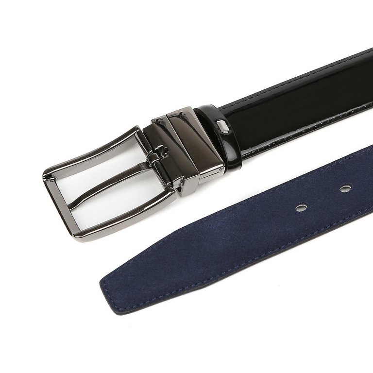 Ремень FABRETTI мужской, натуральная кожа, размер 125, синий/чёрный