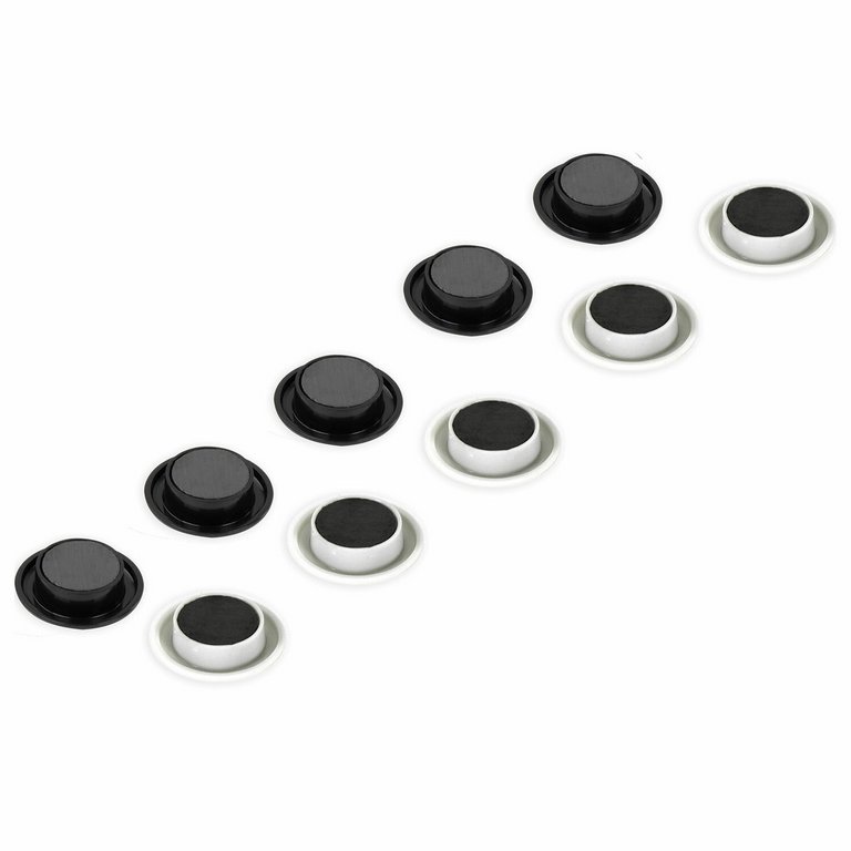 Магниты диаметр 30 мм (10шт/уп) черные/белые BRAUBERG усиленные