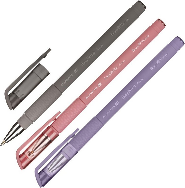 Ручка шариковая BV Easy Write "Rio" резин.упор 0,5мм синяя (ст.138мм, линия 0,4мм)