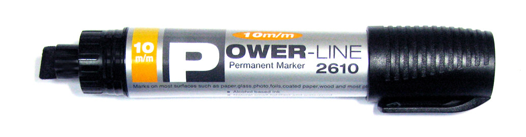 Маркер перманентный 10 мм Line Plus скошенный, черный