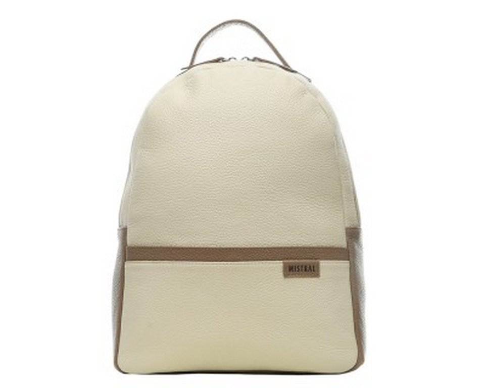 Рюкзак женский Mistral 32*25*12 см, цвет беж, нат. кожа