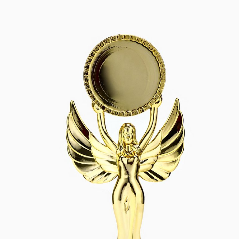 Фигура наградная Ника 18см, подставка камень белая