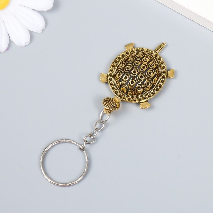 Брелок "Черепашка" металл, цвет золото