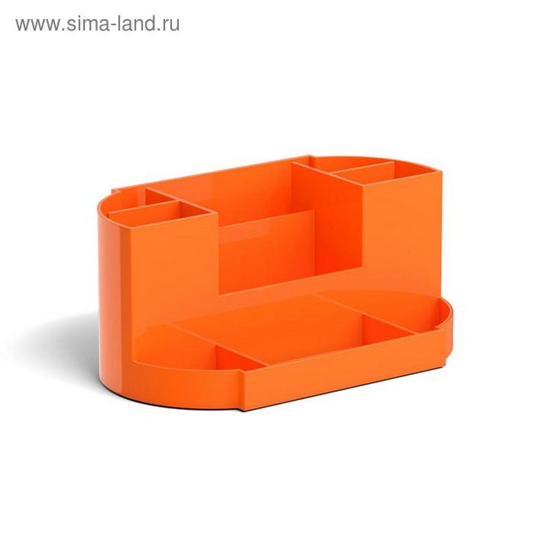 Подставка наст д/канц. принадлеж. Erich Krause "Victoria Neon Solid" 9 отд. оранжевая