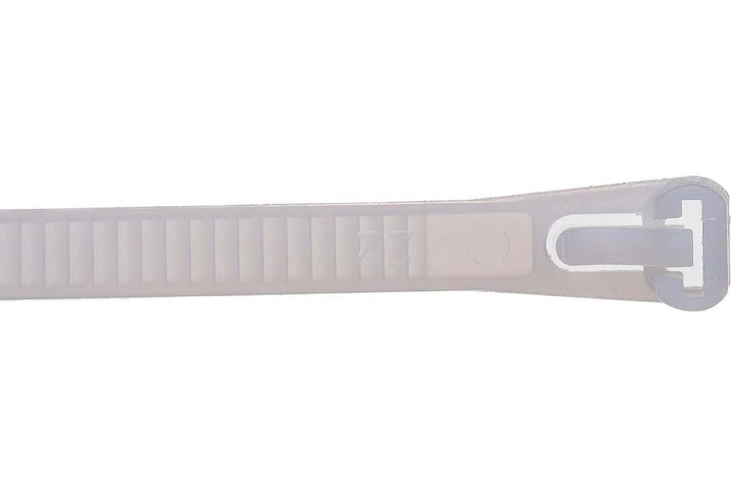 Стяжка нейлоновая 300*7,2 мм, цв. белый, 50шт/уп многоразовые СИБРТЕХ