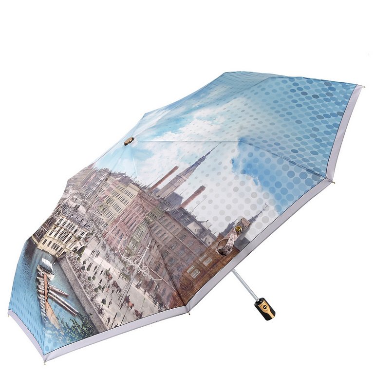 Зонт женский суперавтомат Fabretti, облегченный, 3 сложения, эпонж