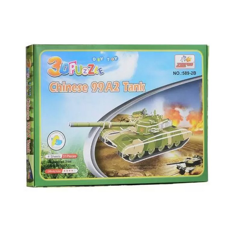 Сборная модель из пенокартона "Танк" (31 деталь) Zilipoo