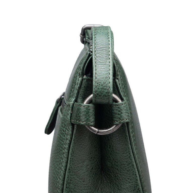 Сумка женская Dr.Koffer 18х16х7см см, нат.кожа зеленая