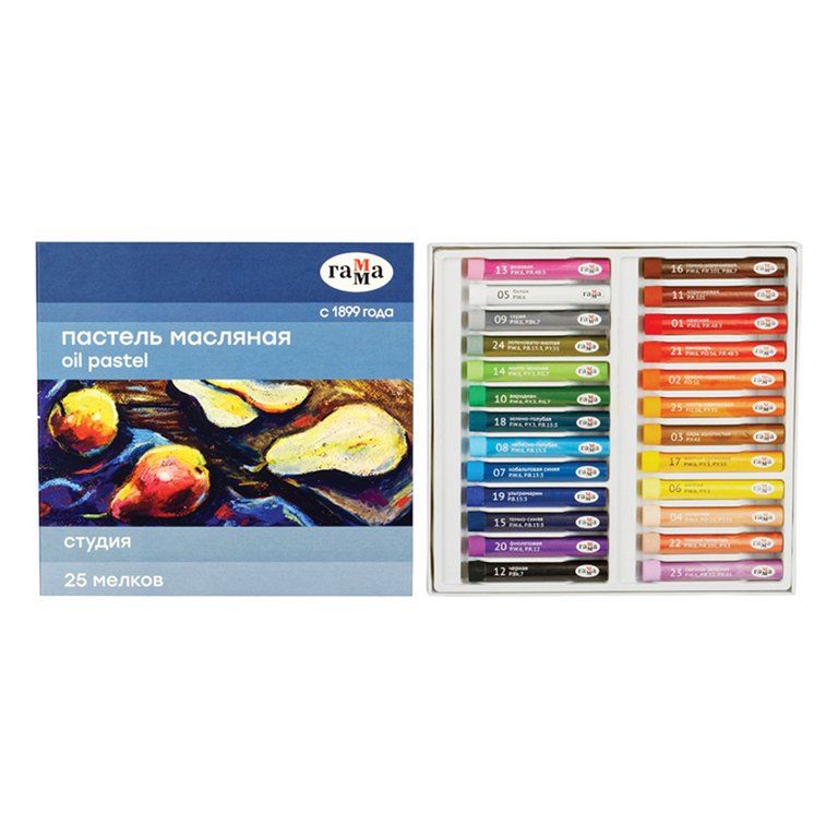 Пастель масляная художественная 25 цв. ГАММА " Студия"