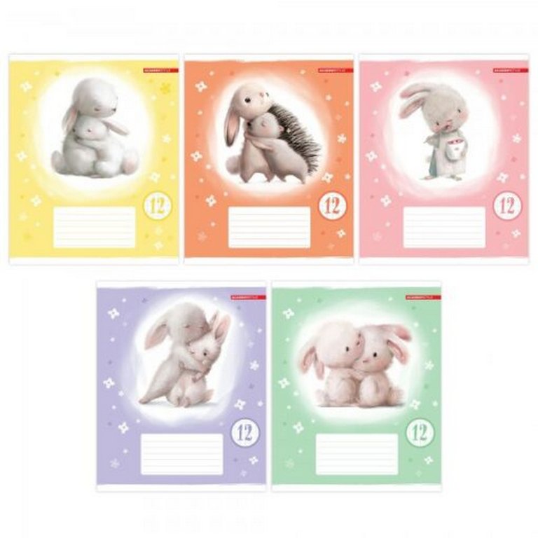 Тетрадь 12 лист кл. А5 "Милые зайки"