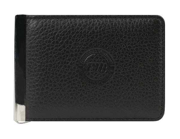 Зажим для денег Franchesco Mariscotti нат. кожа, черный