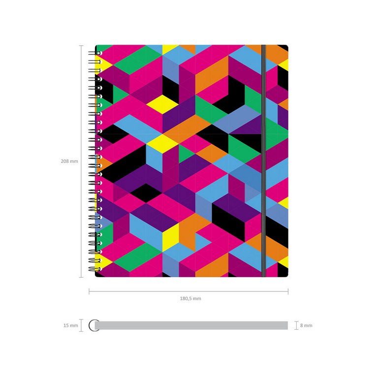 Тетрадь 80 лист кл. А5 на спирали пластиковая обложка "Disco Style" ассорти