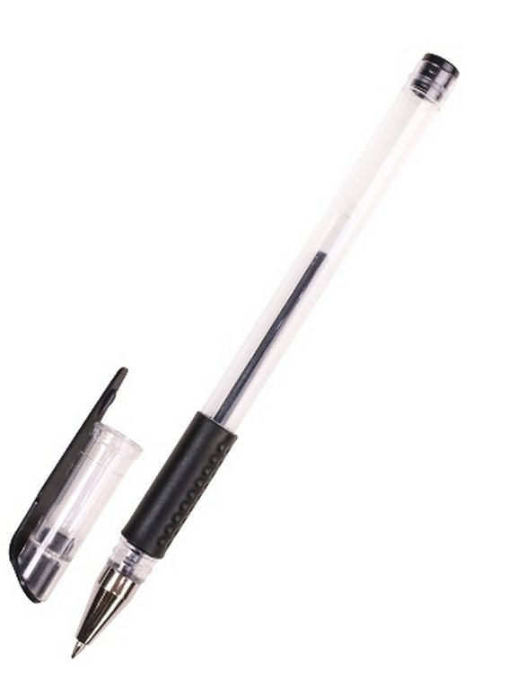 Ручка гелевая Legend резин. упор 0,7мм черная  (стерж.130мм, линия 0,5мм)