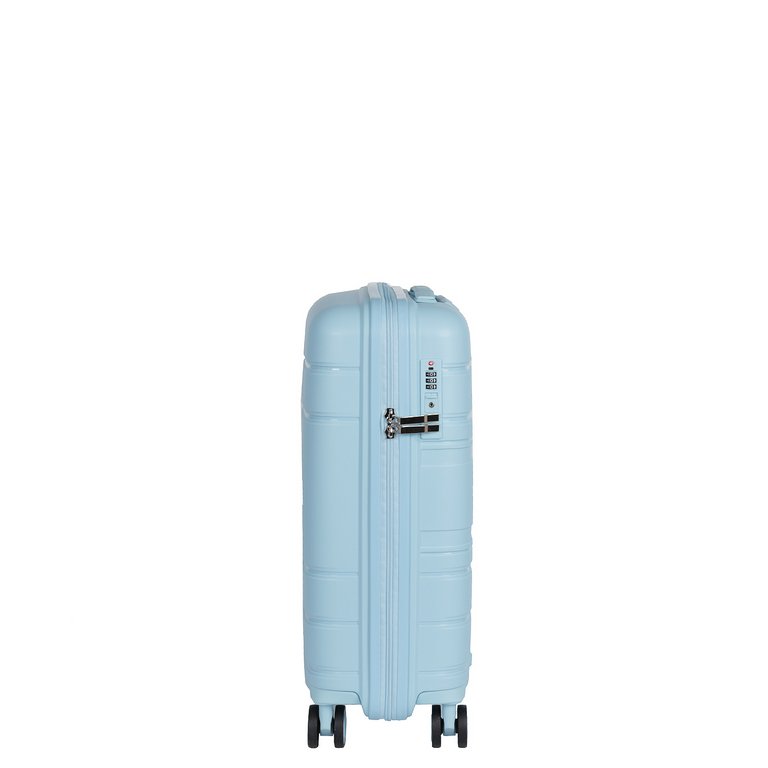 Чемодан 4-х колесный FABRETTI 100% полипропилен, 54*39*21 см, голубой