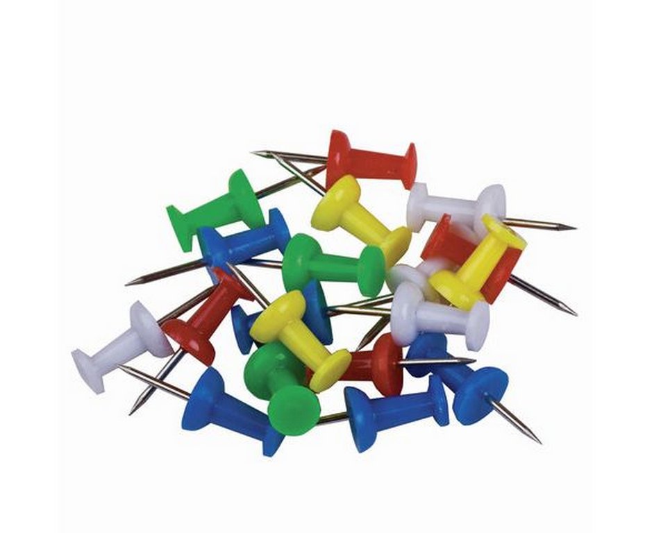 Кнопки-гвоздики канцелярские 100 шт/уп цветные deVENTE