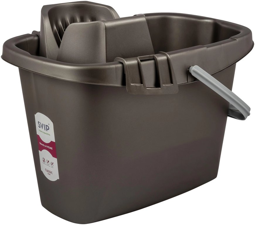 Ведро пластиковое "Классика" c отжимом, 13 л. антрацит