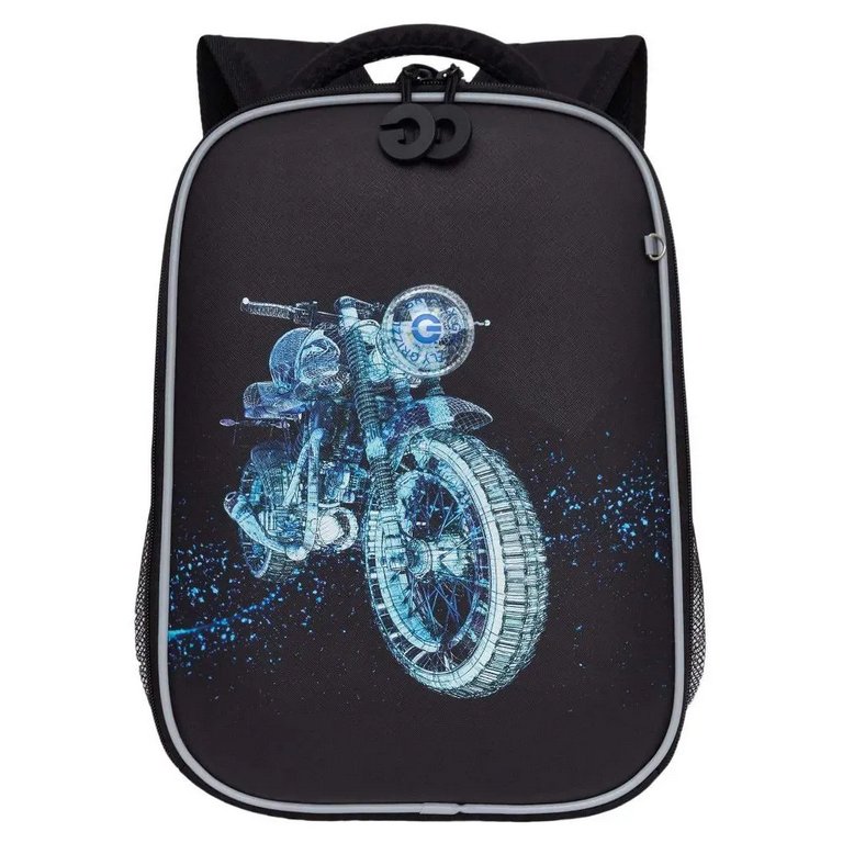 Рюкзак каркасный для мальчика Grizzly 26*37*16 см., черный