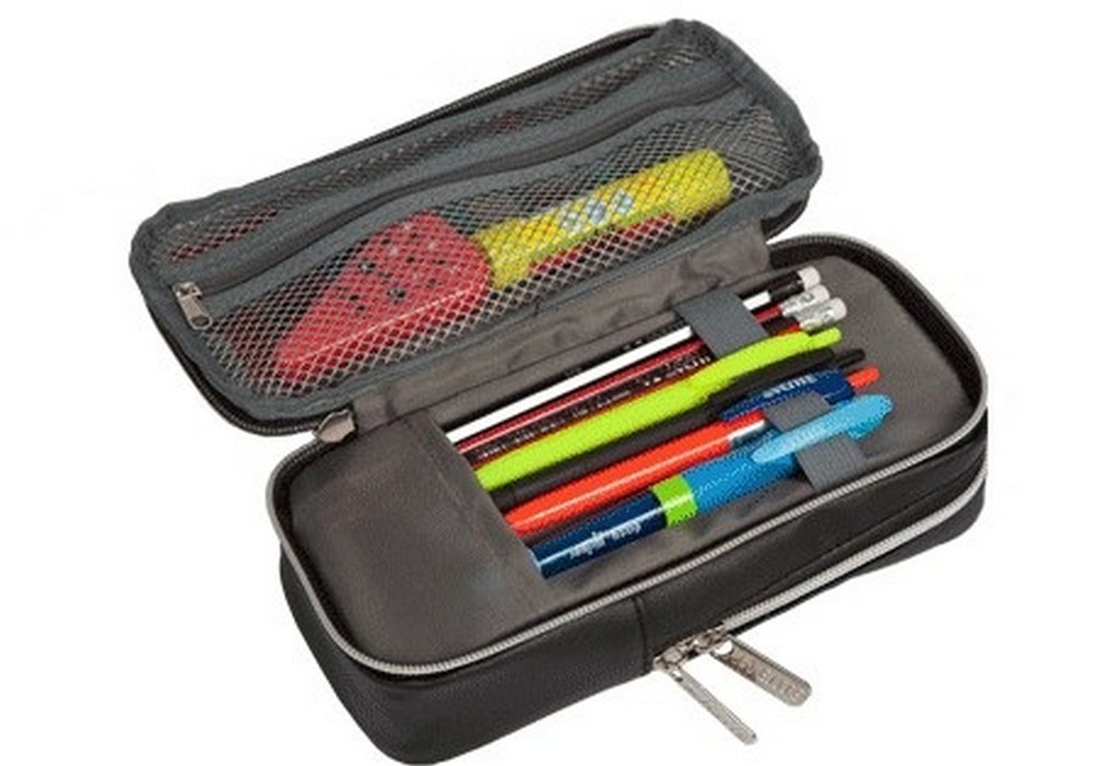 Пенал  универсальный настольный deVENTE "Private" 21x9x8 см, 2 отделения, искус. кожа, черный