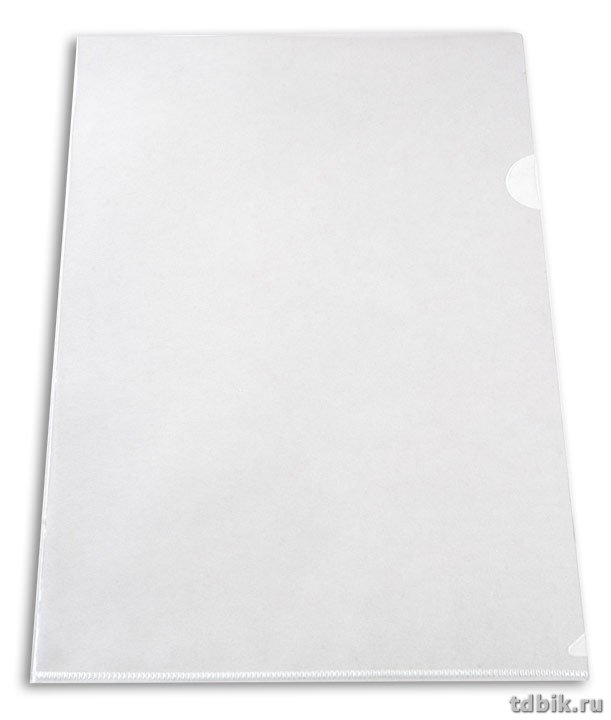 Папка-уголок A4 пластик 0,15 мм жест. прозрачная Бюрократ