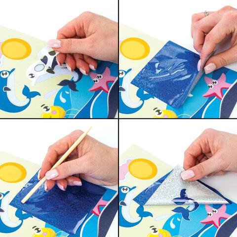 Аппликация фольгой "Дельфинчики" ЮНЛАНДИЯ