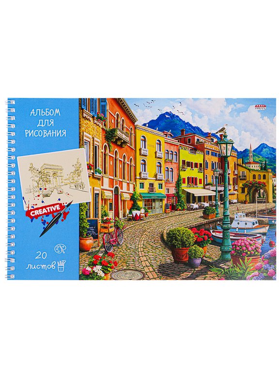 Альбом для рисования А4 20л. на гребне "ЯРКАЯ УЛИЦА"