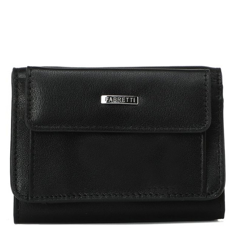 Портмоне FABRETTI женское, нат. кожа,  9,5х7х3 см, черный