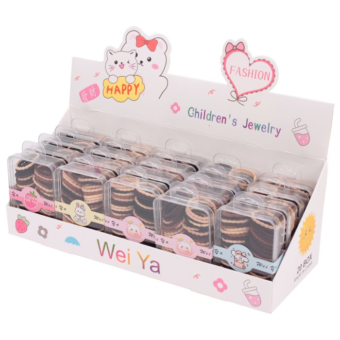 Резинки для волос в наборе ассорти (коричневые тона)