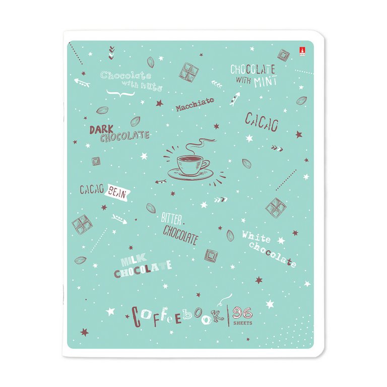 Тетрадь 96 лист кл. А5 на скрепке "COFFE TIME" 5 ВИДОВ