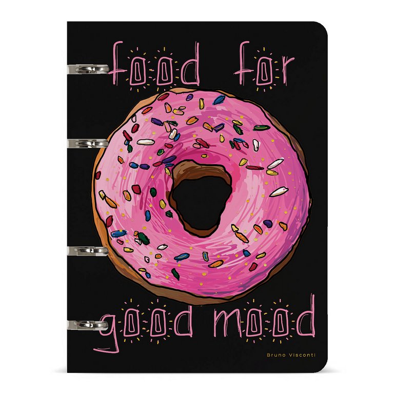 Тетрадь 80 лист в точку А5 на кольцах со сменным блоком "СЛАДКОЕ НАСТРОЕНИЕ. ДОНАТ"