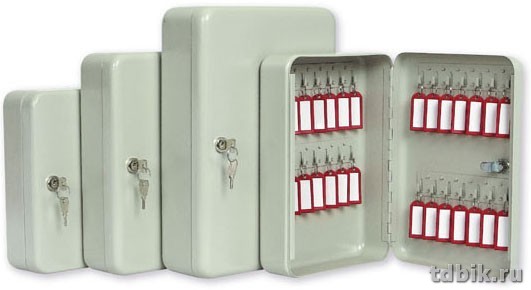 Шкаф для хранения  20 ключей, серый, с брелками, 200х160х80 мм, с замком