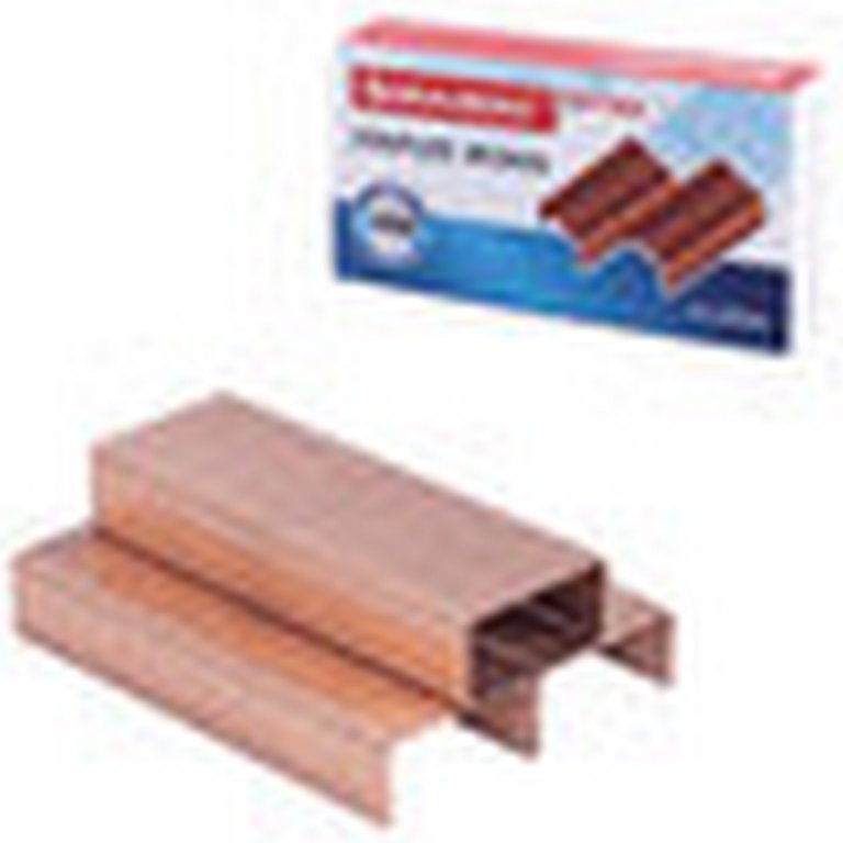 Скобы 24/6 Brauberg 1000 шт/уп омедненные, до 30 листов