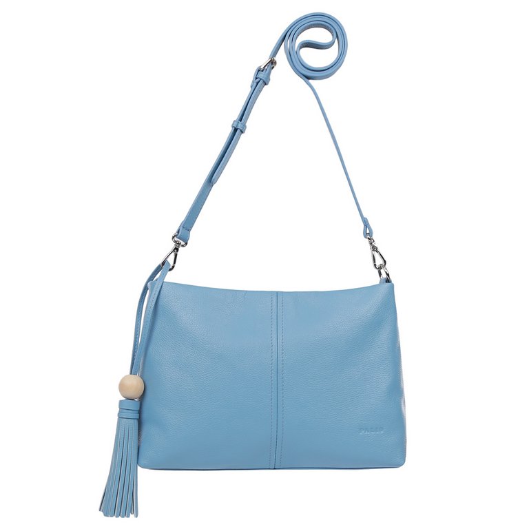 Сумка женская Palio 31*22*8см, нат. кожа, голубой