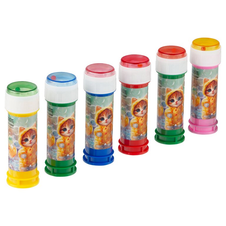 Пузыри мыльные  60мл. ТРИ СОВЫ "Котик" ассорти